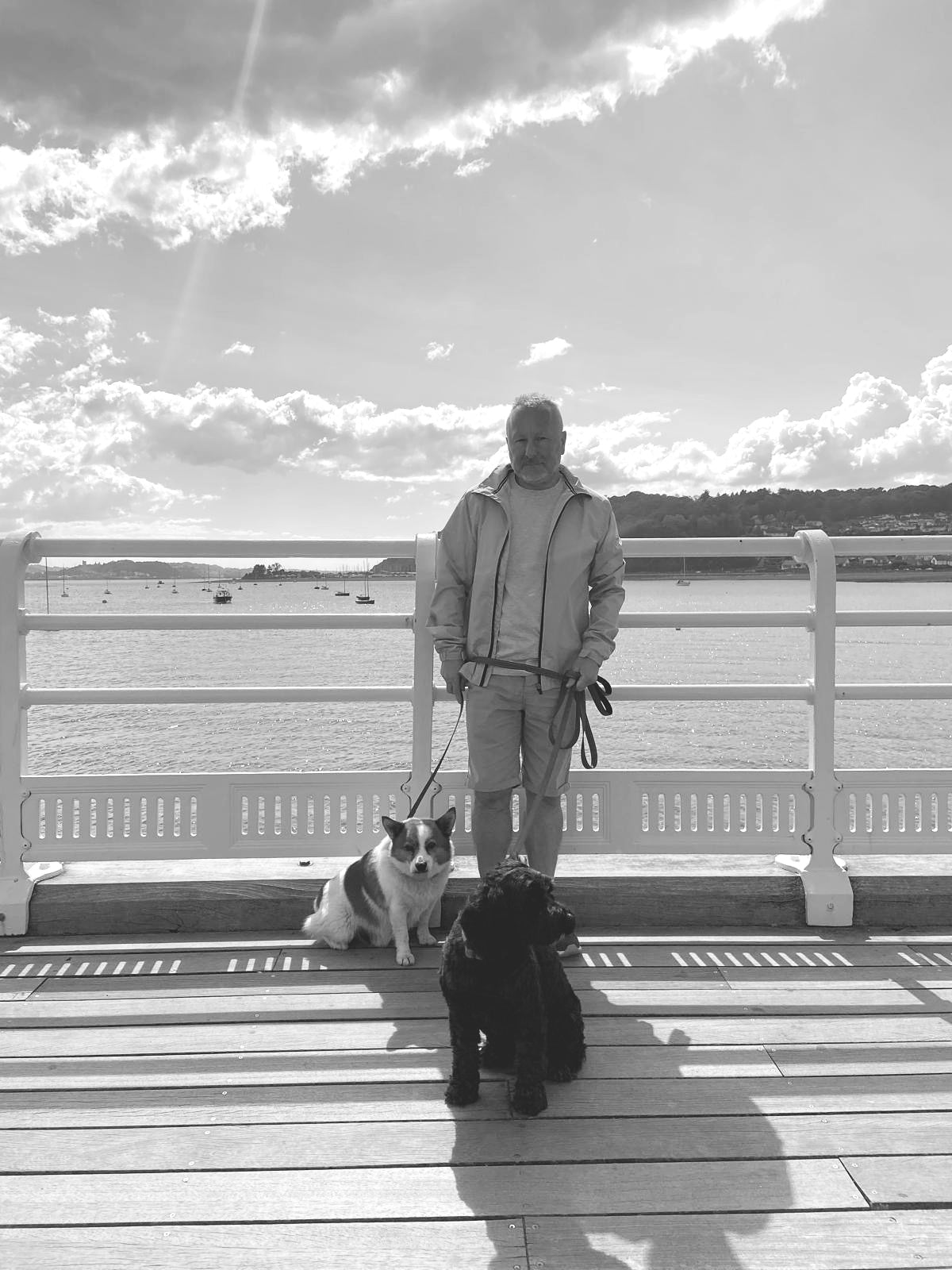 Beaumaris Pier Photo. Me & two dogs.