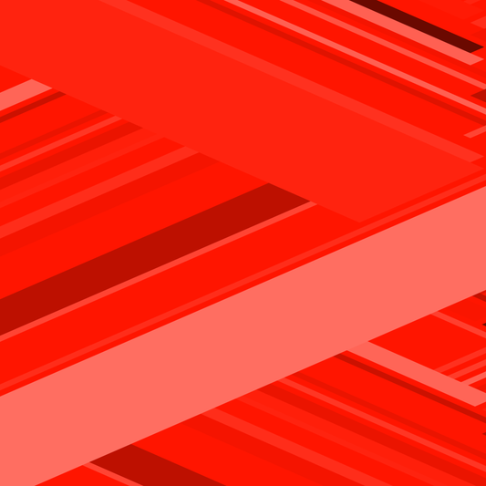 Art print of abstract red design with geometric shapes on a red background