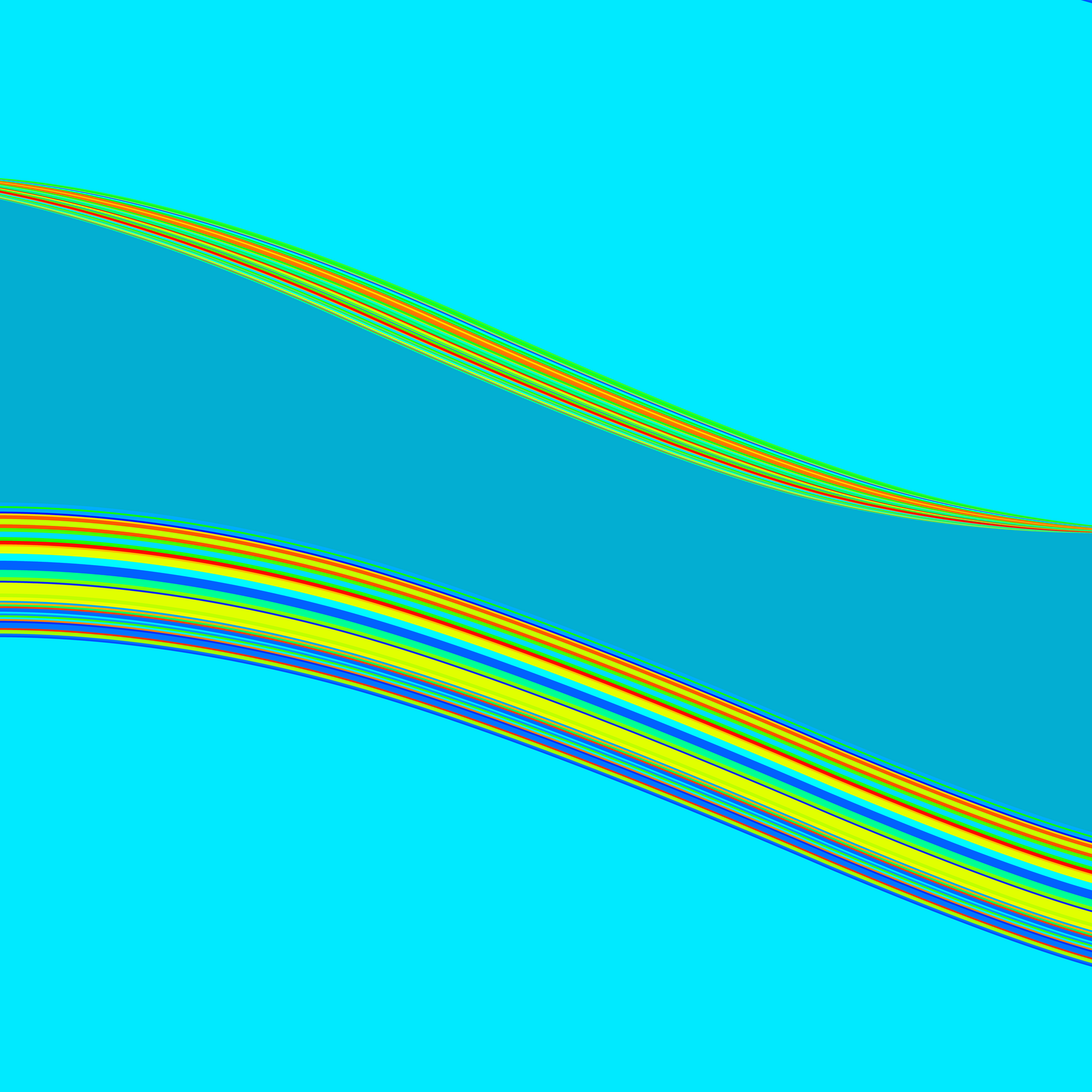 generative art print of colorful wavy lines on a blue background